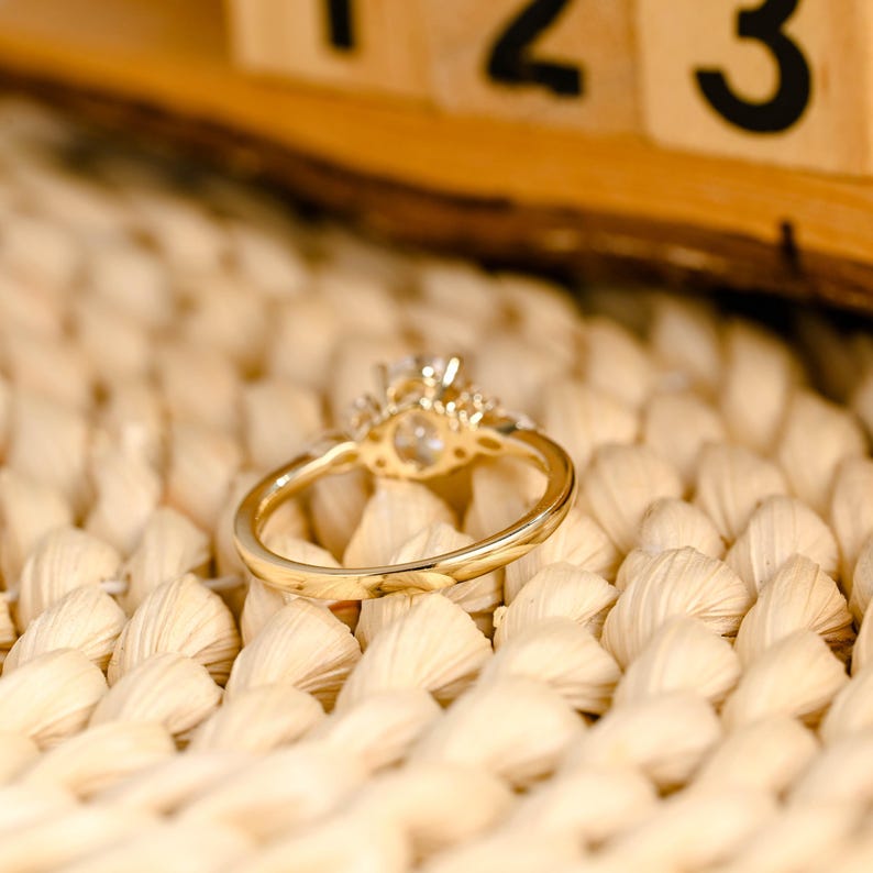 Marquise Cut Cluster Styled Lab Grown Diamond Engagement Ring