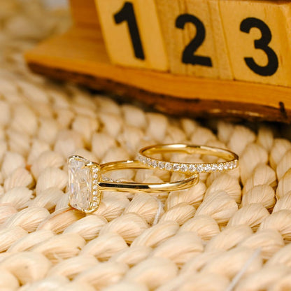 Marquise Cut Cluster Styled Lab Grown Diamond Bridal Ring Set