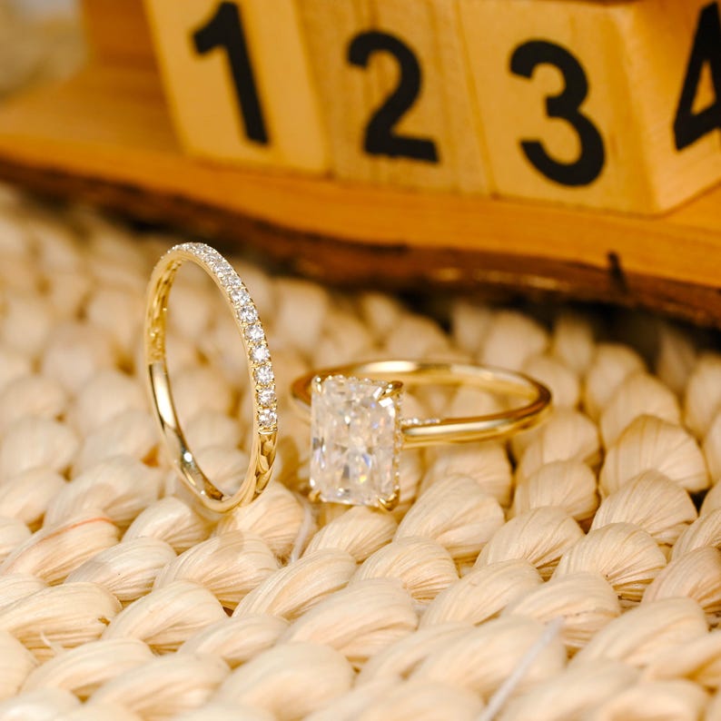 Marquise Cut Cluster Styled Lab Grown Diamond Bridal Ring Set