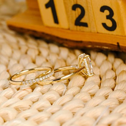 Marquise Cut Cluster Styled Lab Grown Diamond Bridal Ring Set