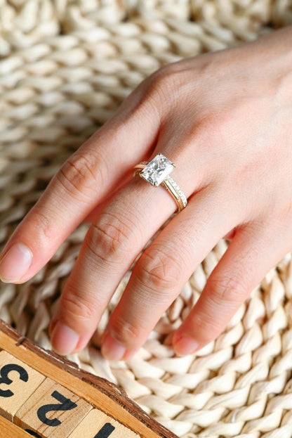 Marquise Cut Cluster Styled Lab Grown Diamond Bridal Ring Set
