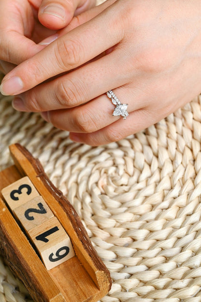 Marquise Cut Cluster Styled Lab Grown Diamond Bridal Ring Set