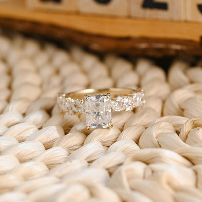 Marquise Cut Cluster Styled Lab Grown Diamond Engagement Ring