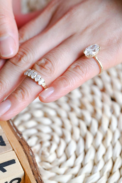 Marquise Cut Cluster Styled Lab Grown Diamond Bridal Ring Set