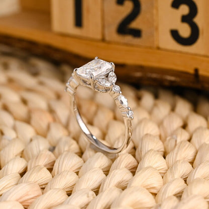 Marquise Cut Cluster Styled Lab Grown Diamond Engagement Ring