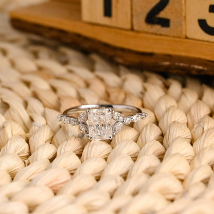 Marquise Cut Cluster Styled Lab Grown Diamond Engagement Ring
