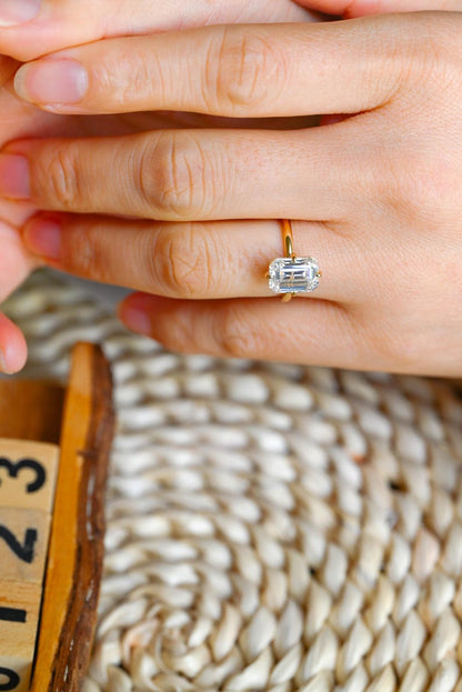 Marquise Cut Cluster Styled Lab Grown Diamond Engagement Ring