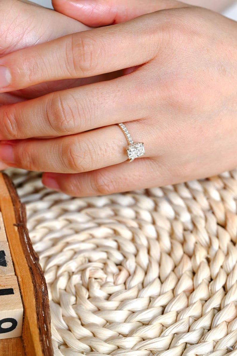 Marquise Cut Cluster Styled Lab Grown Diamond Engagement Ring