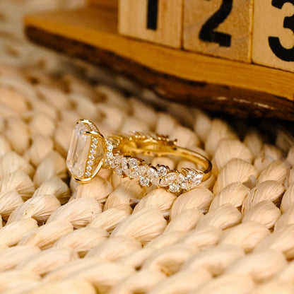 Marquise Cut Cluster Styled Lab Grown Diamond Engagement Ring