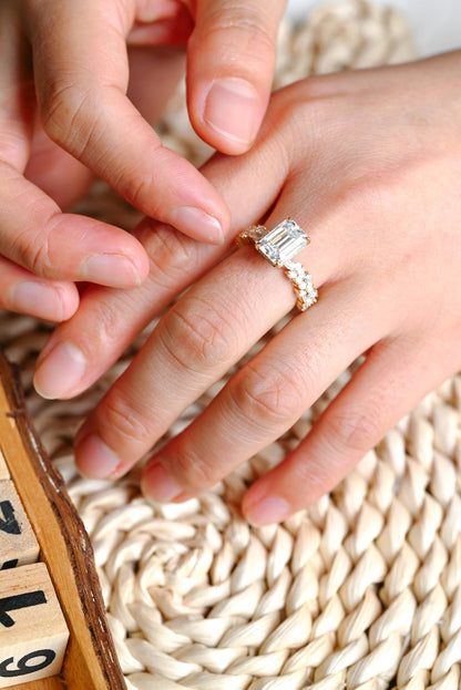 Marquise Cut Cluster Styled Lab Grown Diamond Engagement Ring