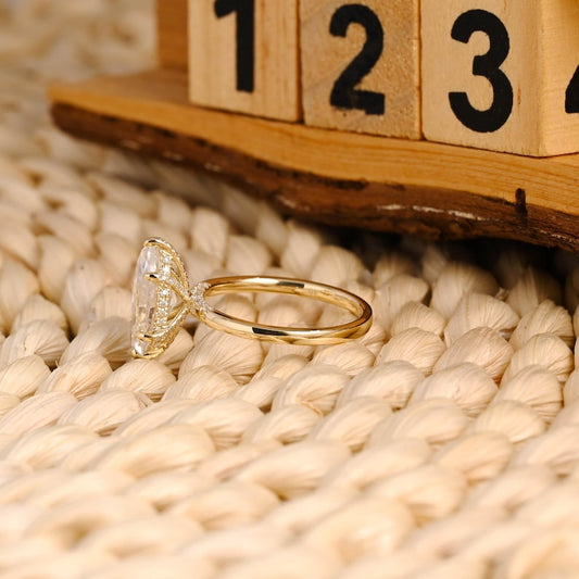 Marquise Cut Cluster Styled Lab Grown Diamond Engagement Ring