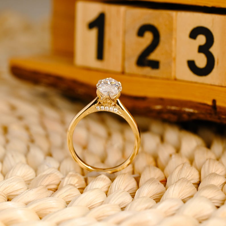 Marquise Cut Cluster Styled Lab Grown Diamond Engagement Ring
