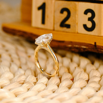 Marquise Cut Cluster Styled Lab Grown Diamond Engagement Ring