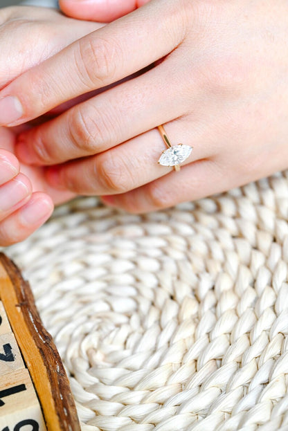 Marquise Cut Cluster Styled Lab Grown Diamond Engagement Ring