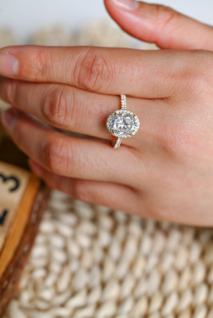 Marquise Cut Cluster Styled Lab Grown Diamond Engagement Ring