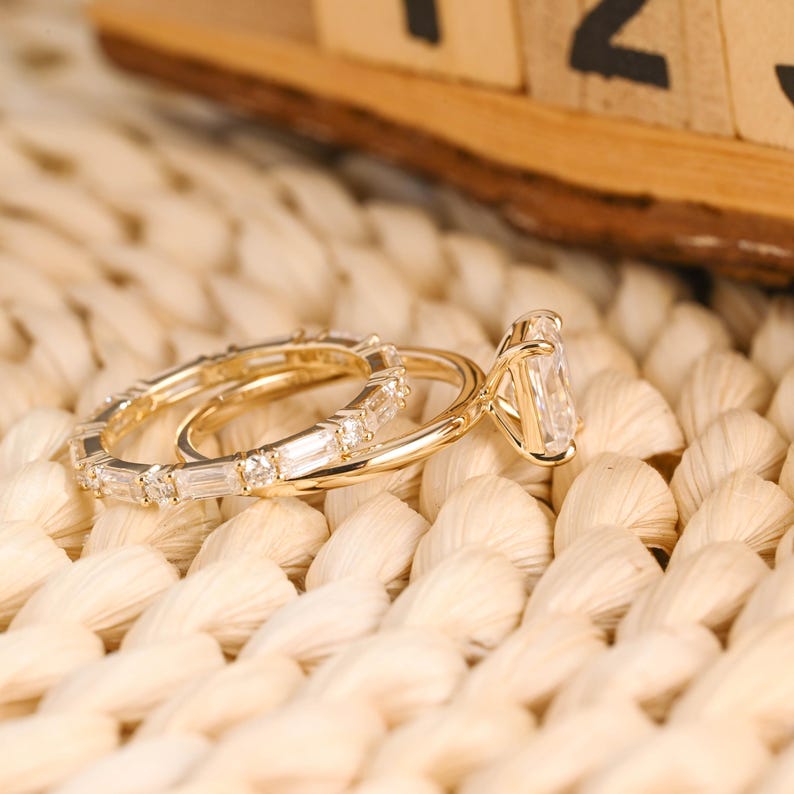 Marquise Cut Cluster Styled Lab Grown Diamond Bridal Ring Set