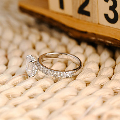Marquise Cut Cluster Styled Lab Grown Diamond Engagement Ring