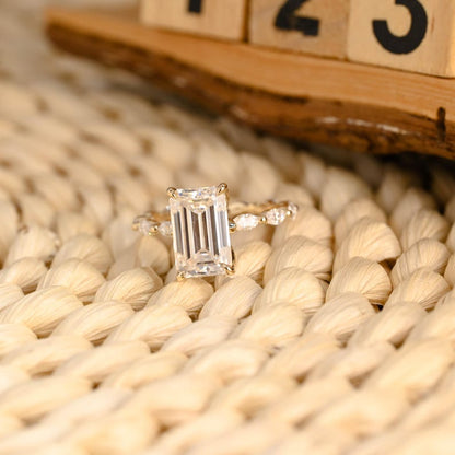 Marquise Cut Cluster Styled Lab Grown Diamond Engagement Ring