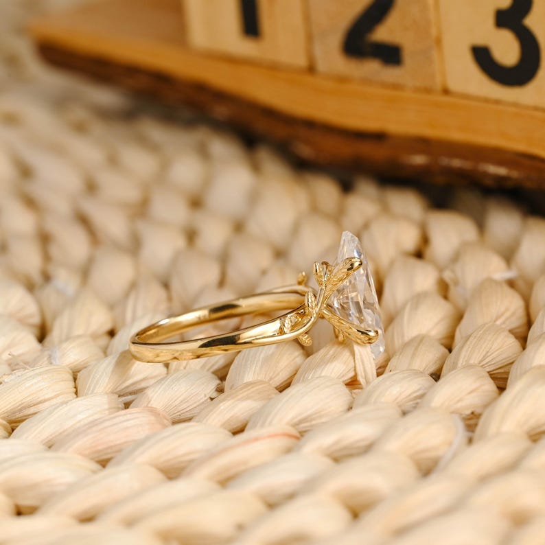 Marquise Cut Cluster Styled Lab Grown Diamond Engagement Ring