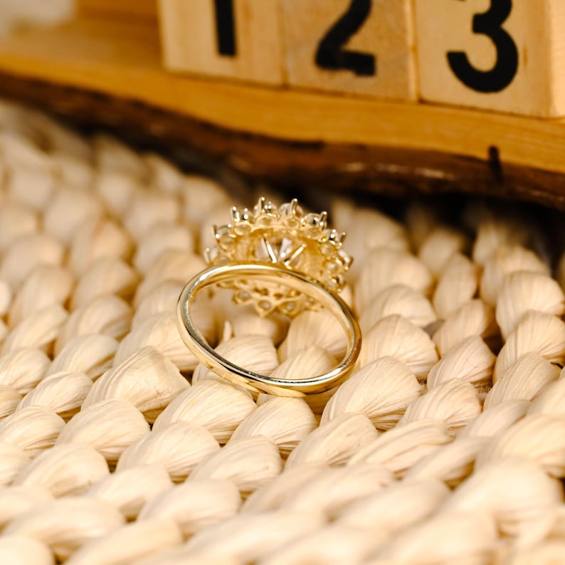 Marquise Cut Cluster Styled Lab Grown Diamond Engagement Ring