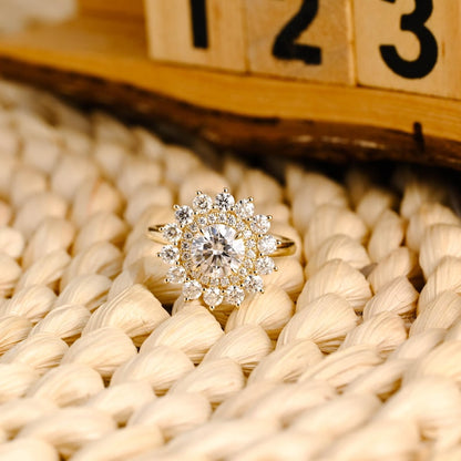 Marquise Cut Cluster Styled Lab Grown Diamond Engagement Ring