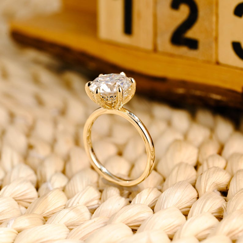 Marquise Cut Cluster Styled Lab Grown Diamond Engagement Ring