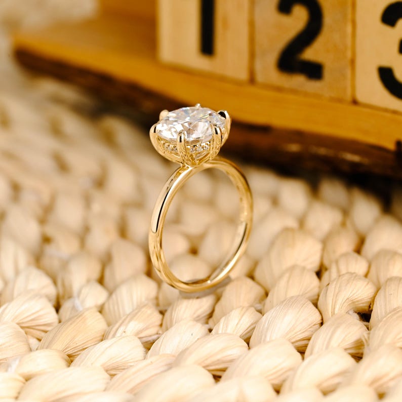 Marquise Cut Cluster Styled Lab Grown Diamond Engagement Ring