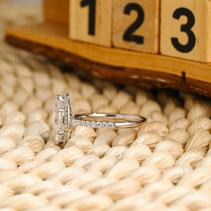 Marquise Cut Cluster Styled Lab Grown Diamond Engagement Ring