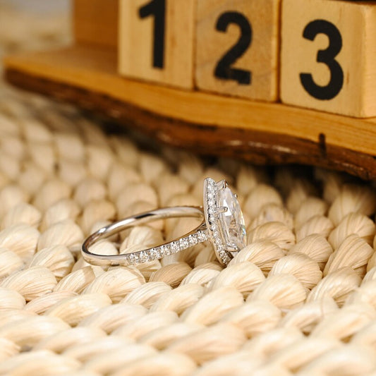 Marquise Cut Cluster Styled Lab Grown Diamond Engagement Ring