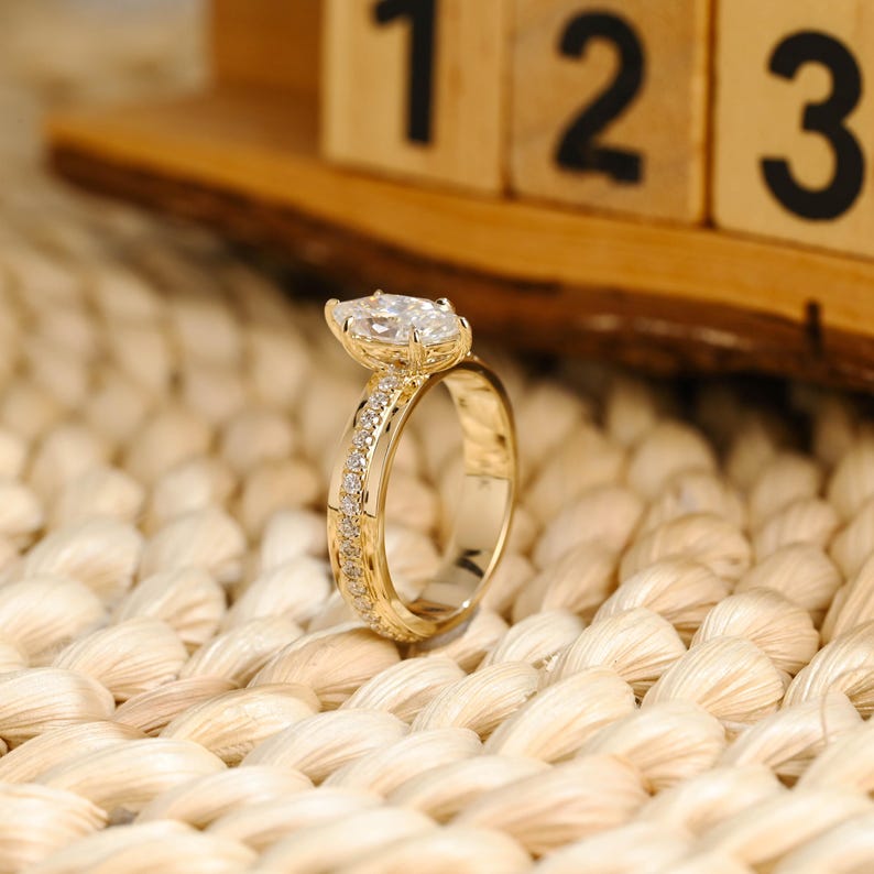 Marquise Cut Cluster Styled Lab Grown Diamond Engagement Ring