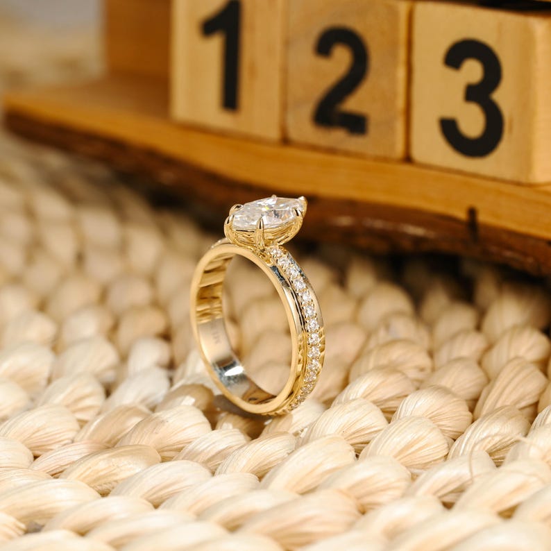 Marquise Cut Cluster Styled Lab Grown Diamond Engagement Ring