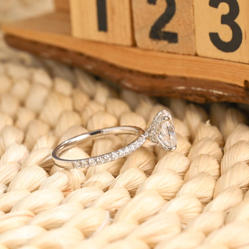 Marquise Cut Cluster Styled Lab Grown Diamond Engagement Ring