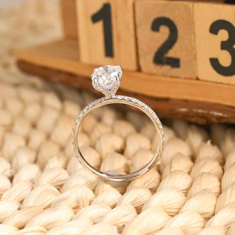 Marquise Cut Cluster Styled Lab Grown Diamond Engagement Ring