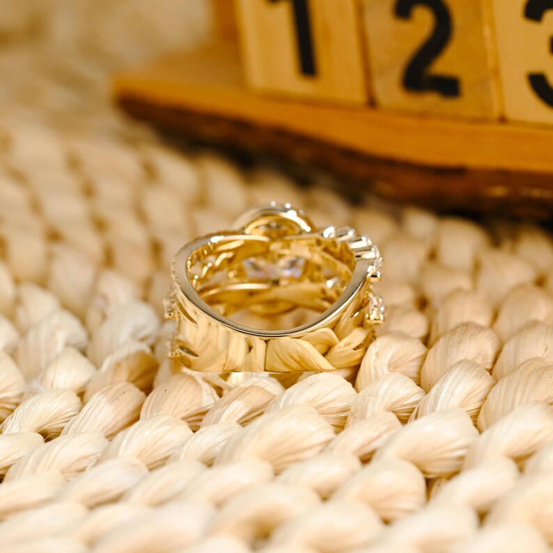 Marquise Cut Cluster Styled Lab Grown Diamond Engagement Ring
