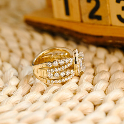 Marquise Cut Cluster Styled Lab Grown Diamond Engagement Ring