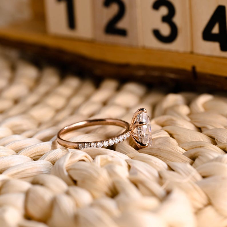Marquise Cut Cluster Styled Lab Grown Diamond Engagement Ring