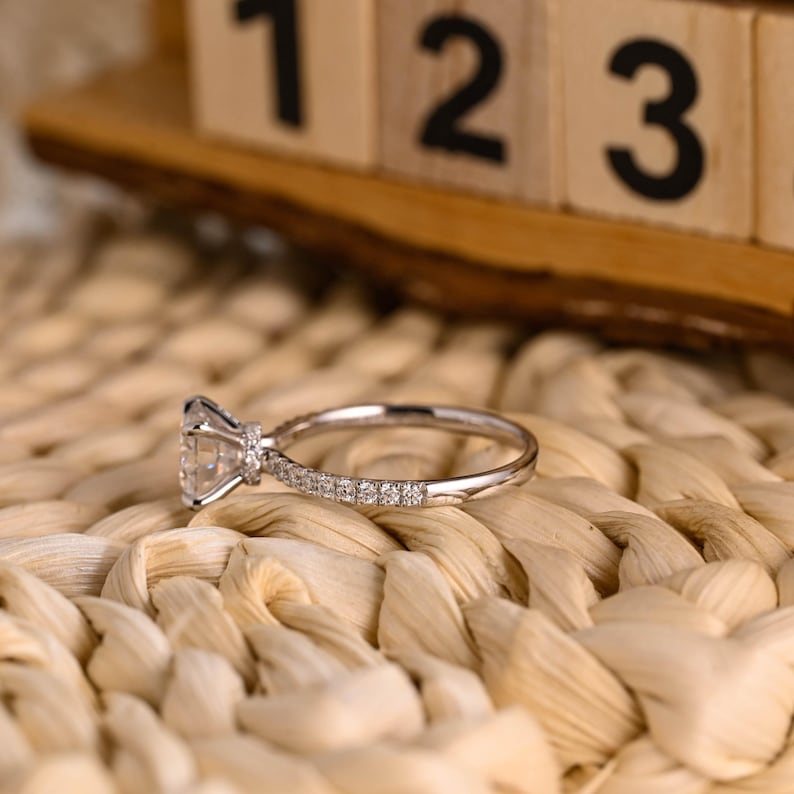 Marquise Cut Cluster Styled Lab Grown Diamond Engagement Ring