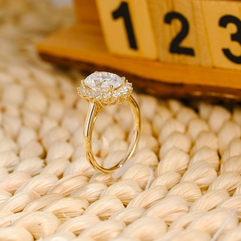 Marquise Cut Cluster Styled Lab Grown Diamond Engagement Ring