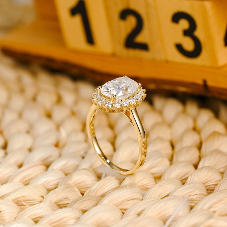 Marquise Cut Cluster Styled Lab Grown Diamond Engagement Ring