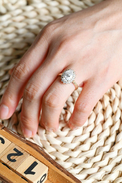 Marquise Cut Cluster Styled Lab Grown Diamond Engagement Ring