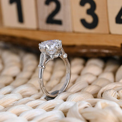 Marquise Cut Cluster Styled Lab Grown Diamond Engagement Ring