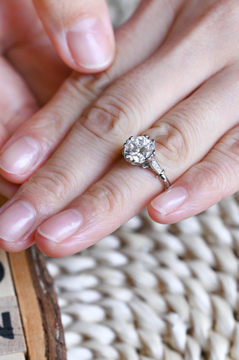 Marquise Cut Cluster Styled Lab Grown Diamond Engagement Ring
