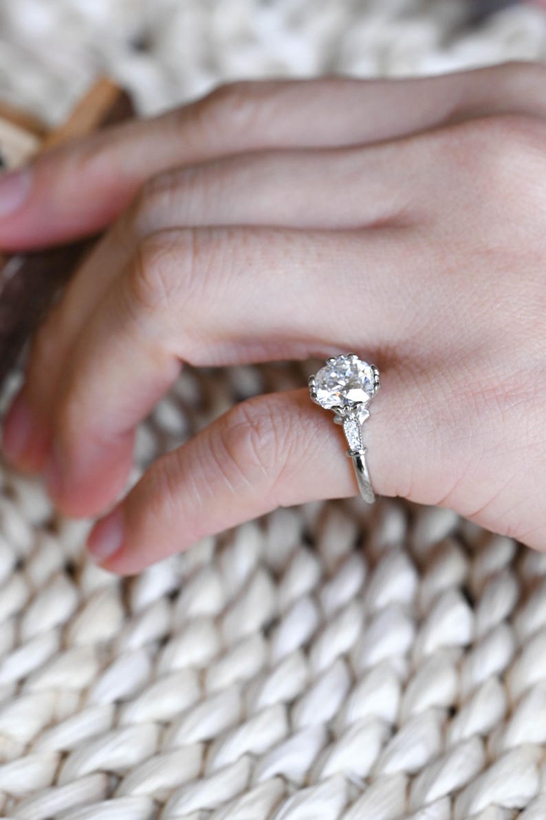 Marquise Cut Cluster Styled Lab Grown Diamond Engagement Ring