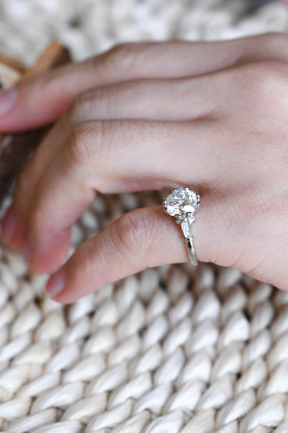Marquise Cut Cluster Styled Lab Grown Diamond Engagement Ring