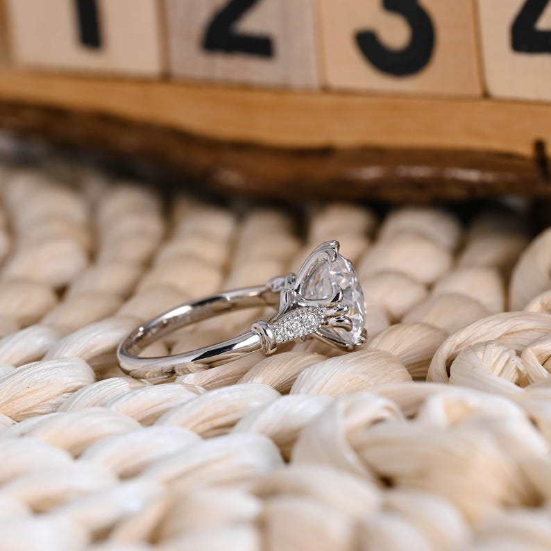 Marquise Cut Cluster Styled Lab Grown Diamond Engagement Ring