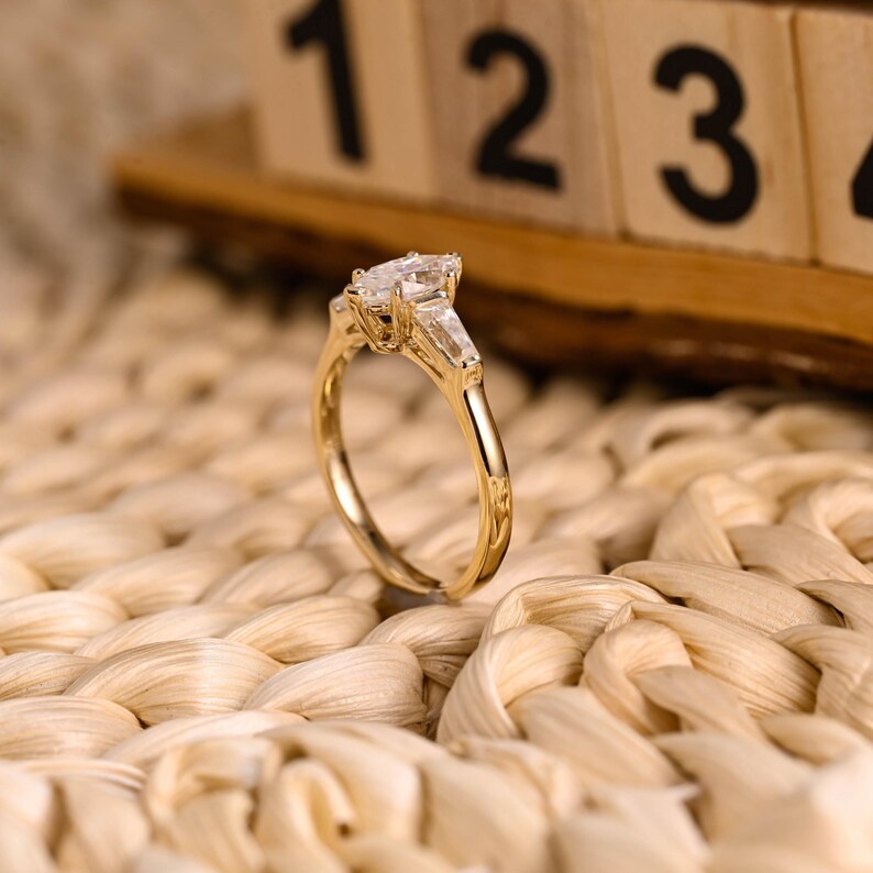 Marquise Cut Cluster Styled Lab Grown Diamond Engagement Ring