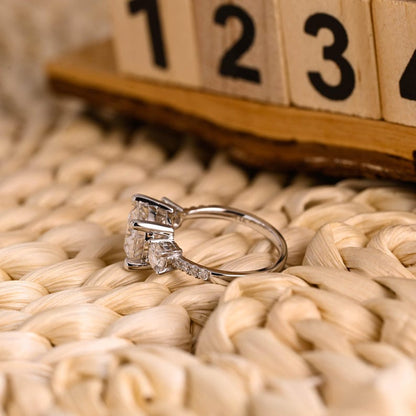 Marquise Cut Cluster Styled Lab Grown Diamond Engagement Ring