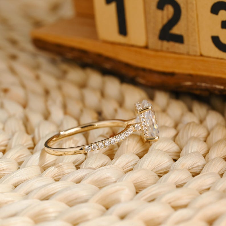 Marquise Cut Cluster Styled Lab Grown Diamond Engagement Ring