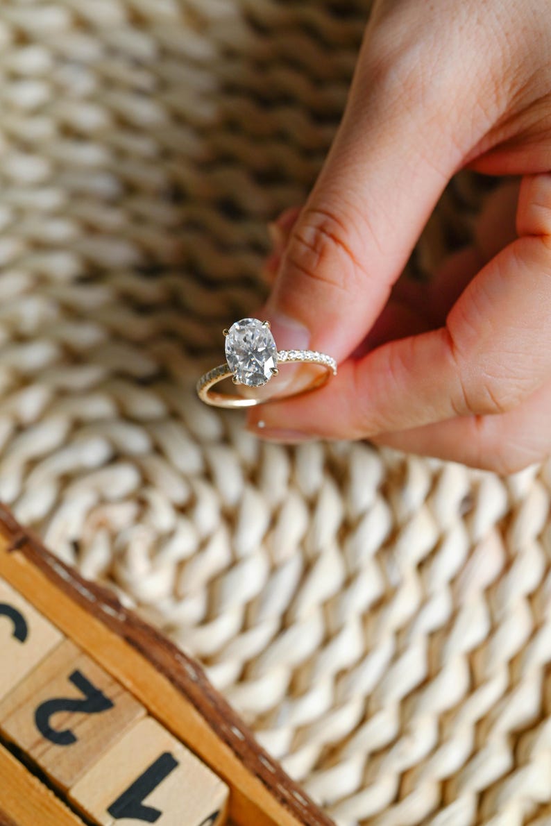 Marquise Cut Cluster Styled Lab Grown Diamond Engagement Ring