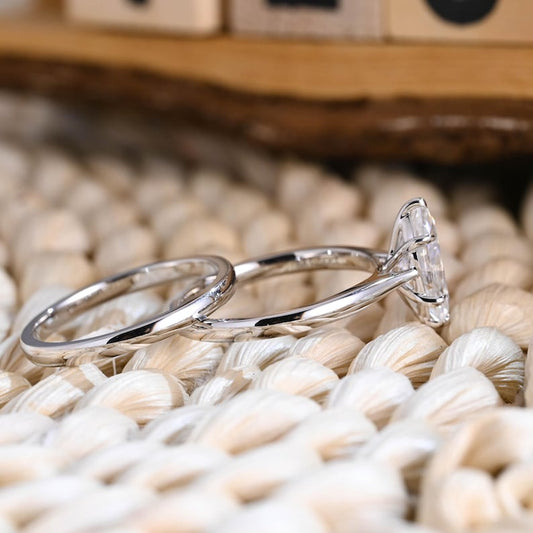 Marquise Cut Cluster Styled Lab Grown Diamond Bridal Ring Set